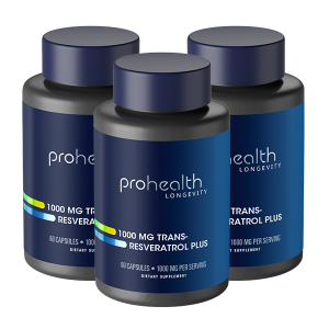 Professional Health Trans-Resveratrol 1000mg (60 capsules x 3 bottles)