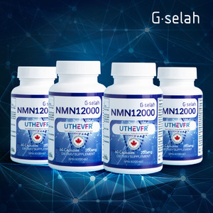 지셀라 NMN 12000, NAD+수치를 높이는 (60캡슐X4병), 항노화영양제